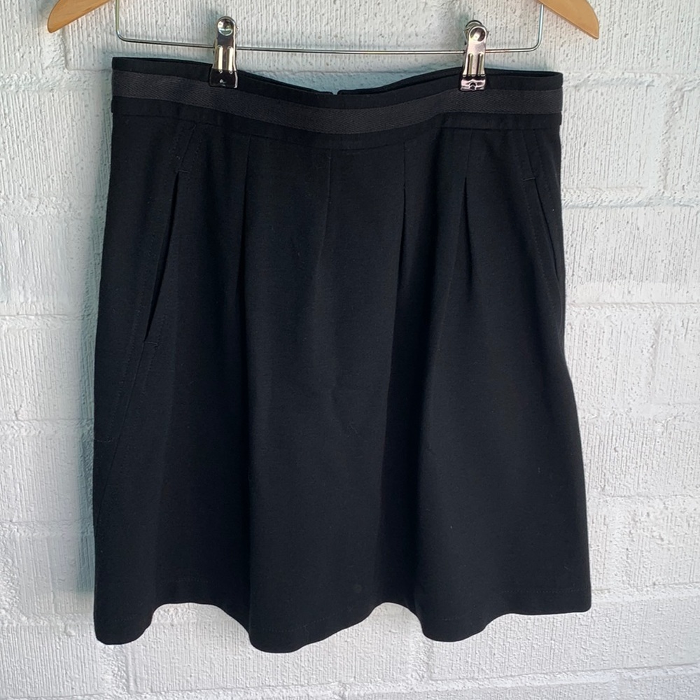 Theory Pleated Circle Black Designer Mini Skirt sz 8